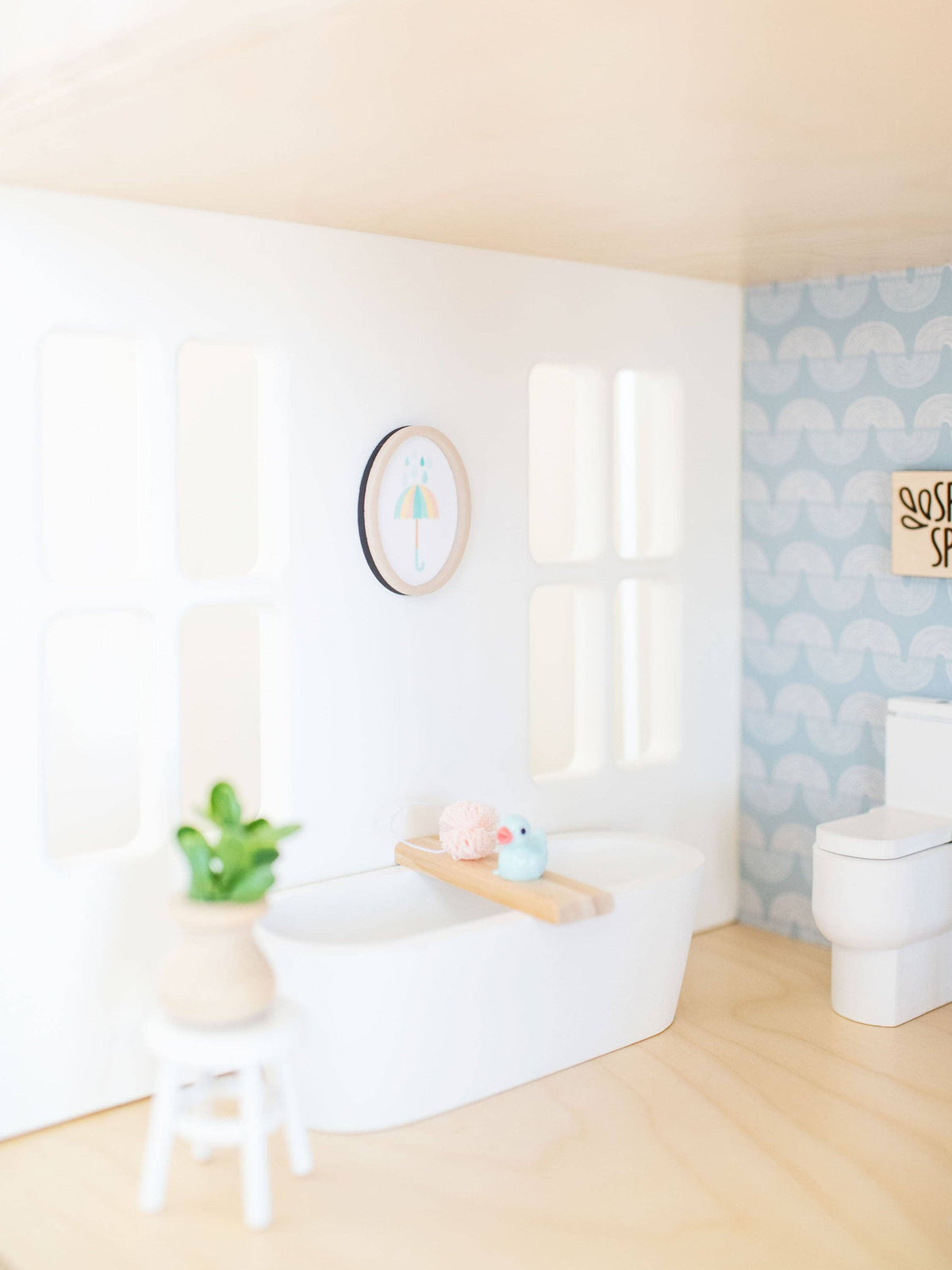 Dollhouse Spring Wall Print | Oval | Bike Umbrella