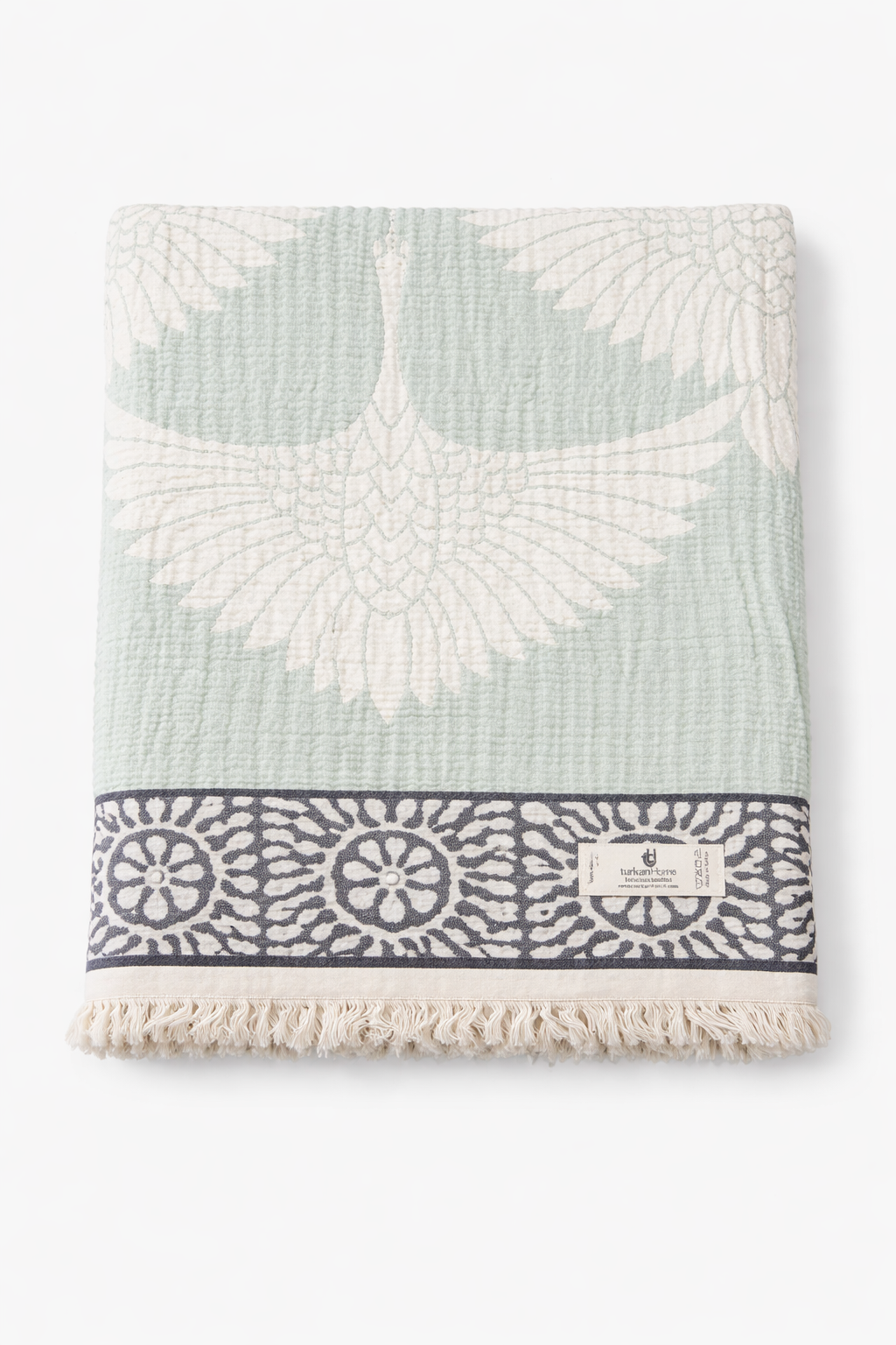Crane Muslin Throw Blanket – Reversible Turkish Cotton