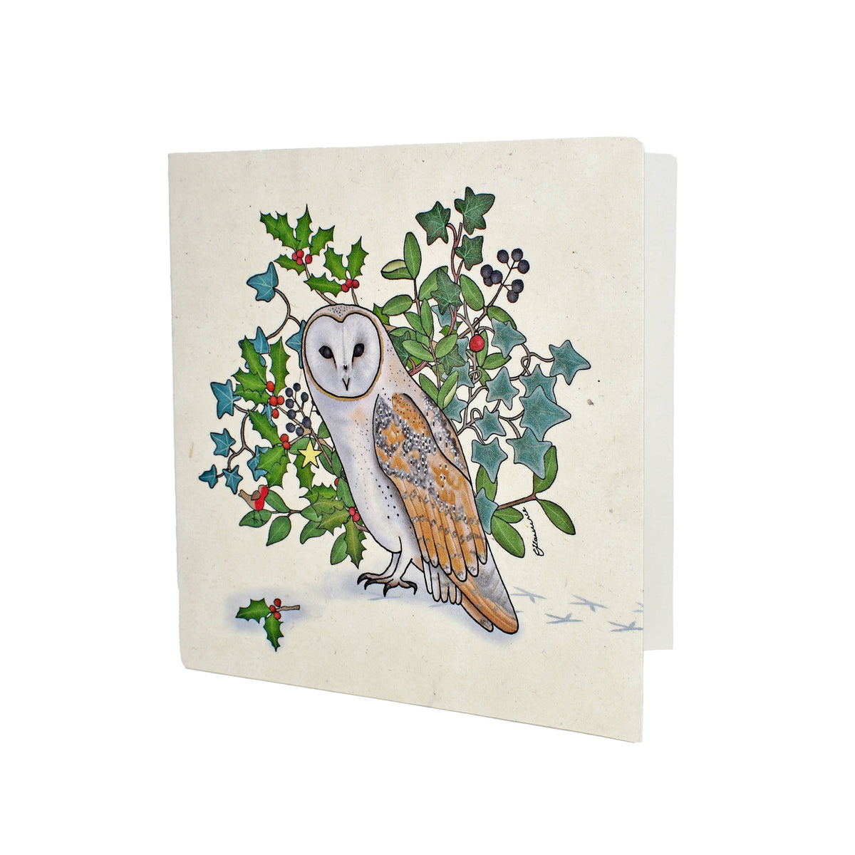 Emma Lawrence Owl Christmas Card - Recycled Paper Fair Trade