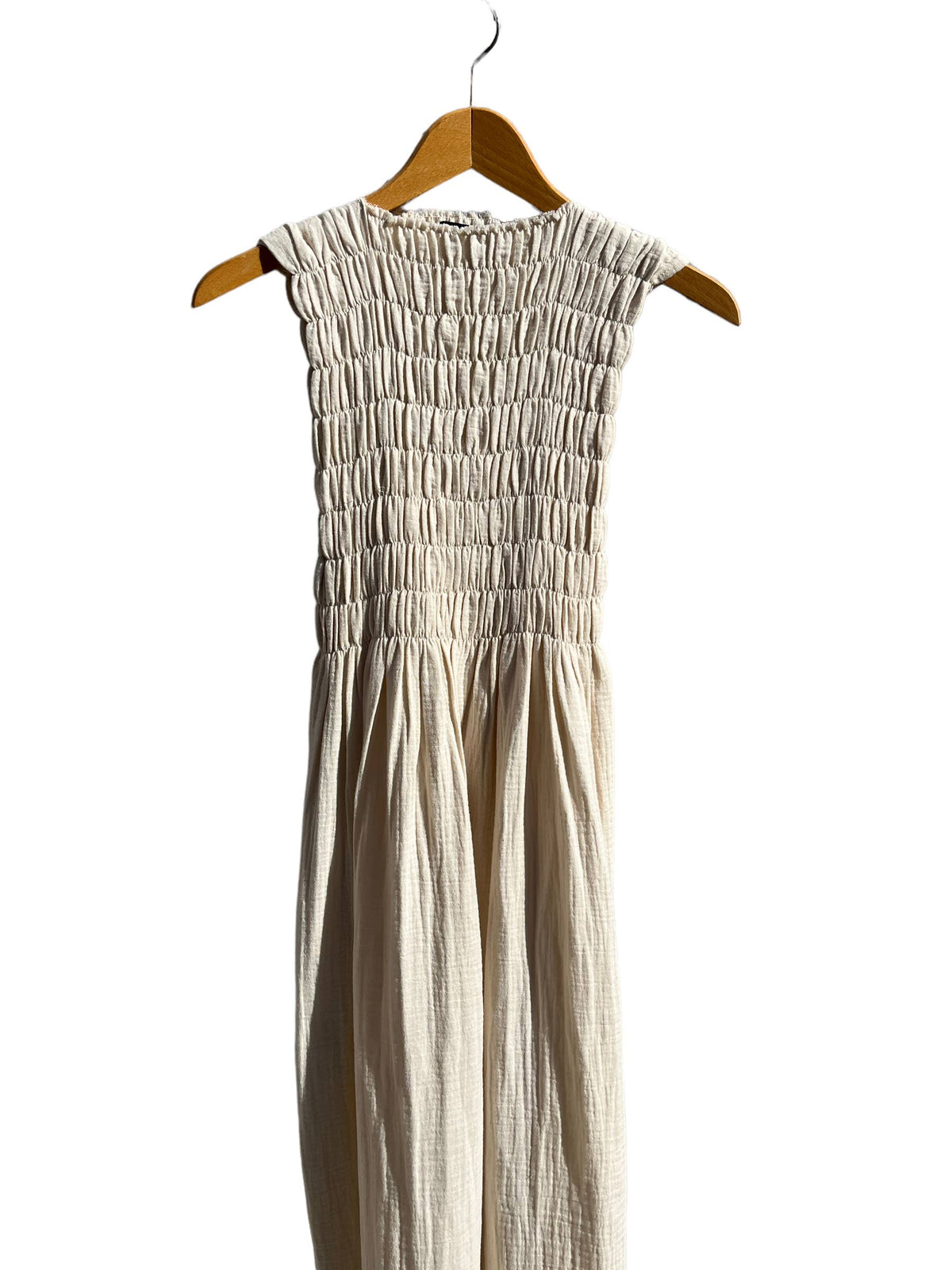 735 ALBER Gathered dress in organic cotton muslin