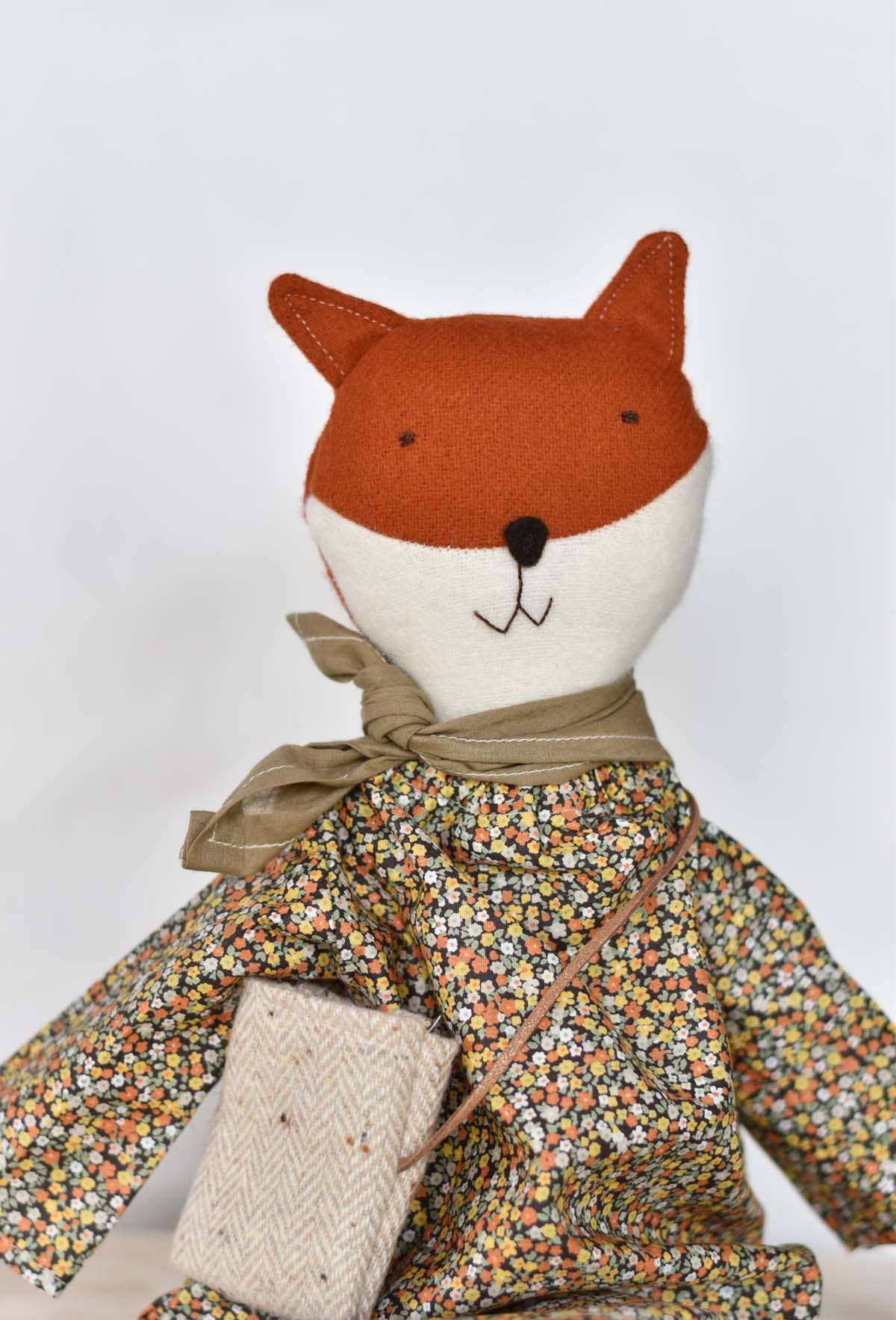 Florette the Fox doll - Vintage Floral Day Dress