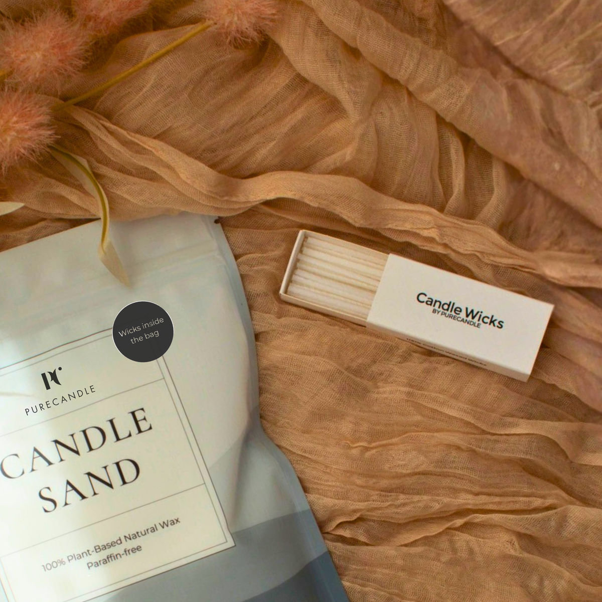 Sky Blue candle sand with wicks
