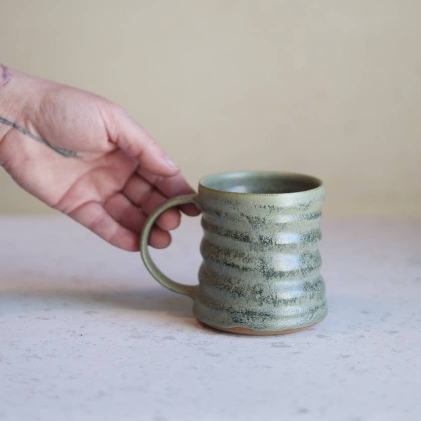 Diner Inspired Mug in Sage Green