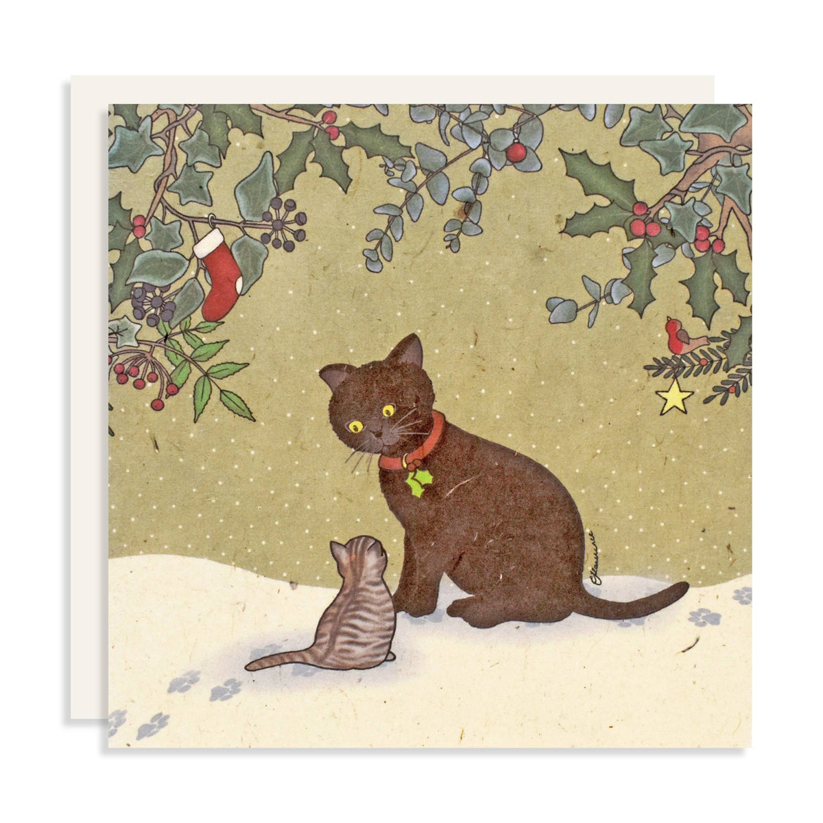 Emma Lawrence Cats Christmas Card - Recycled Paper
