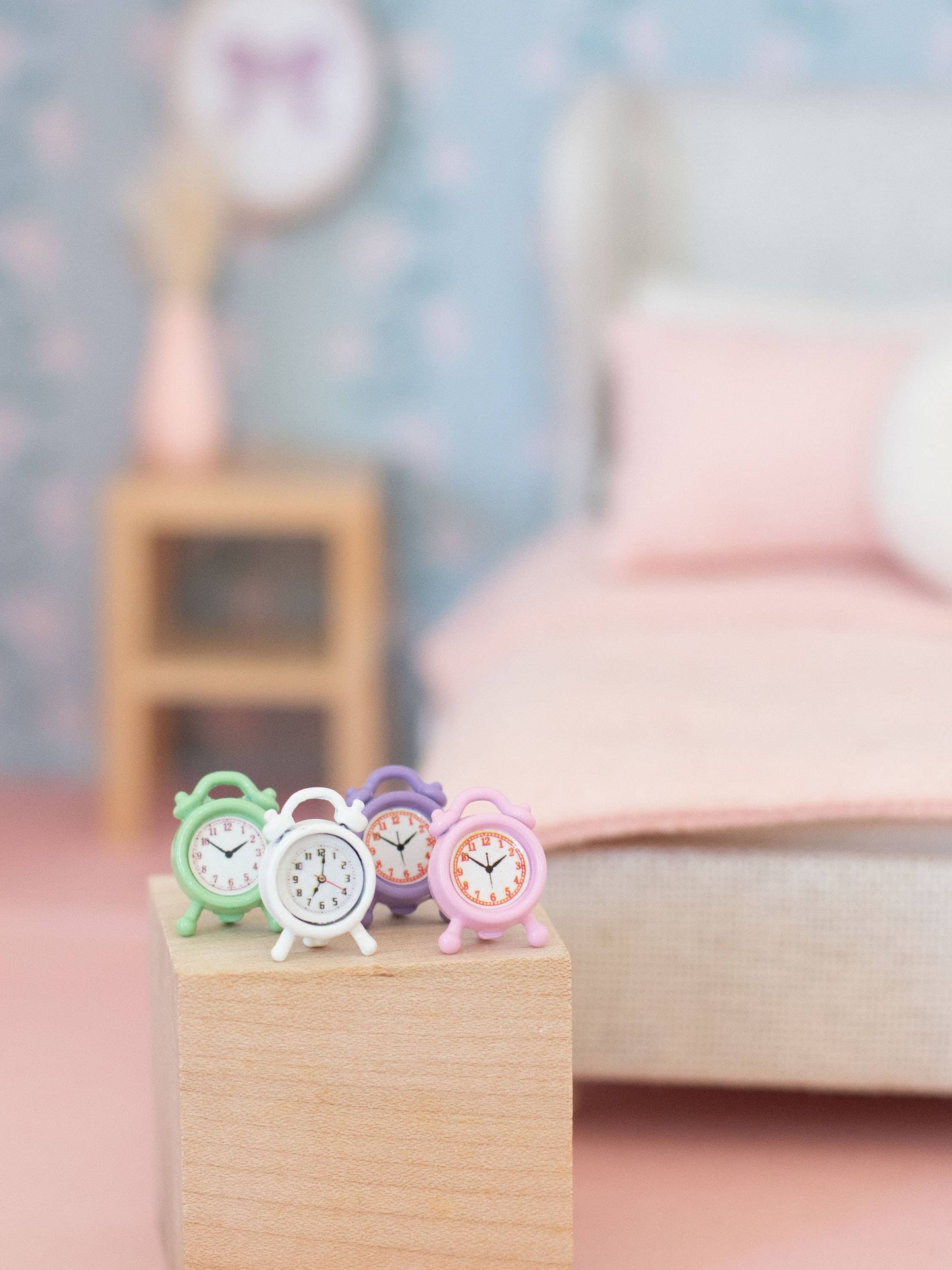 Dollhouse Tabletop Alarm Clock | Pink Purple White Green