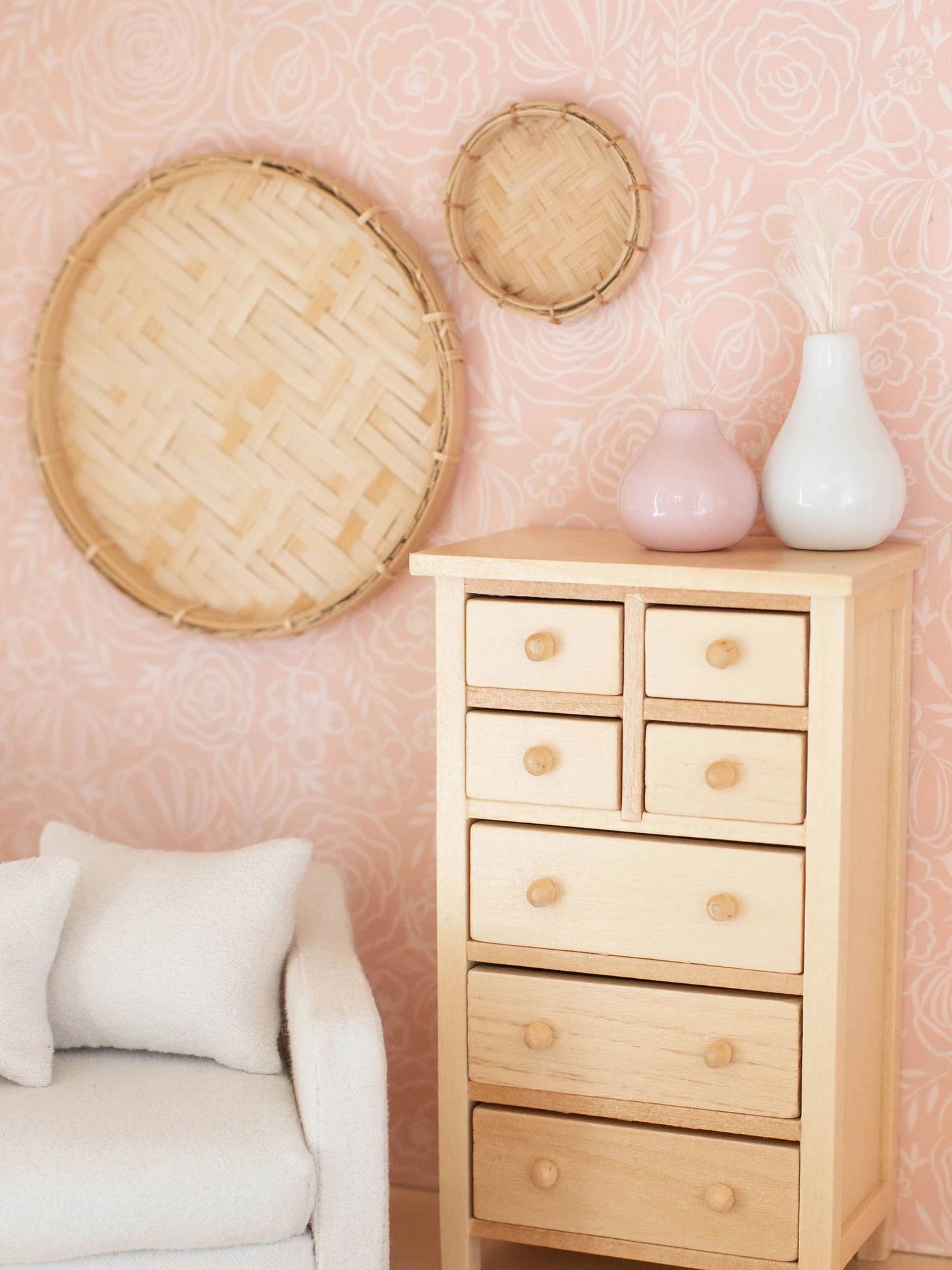 Dollhouse Bamboo Basket Trays | Three Sizes