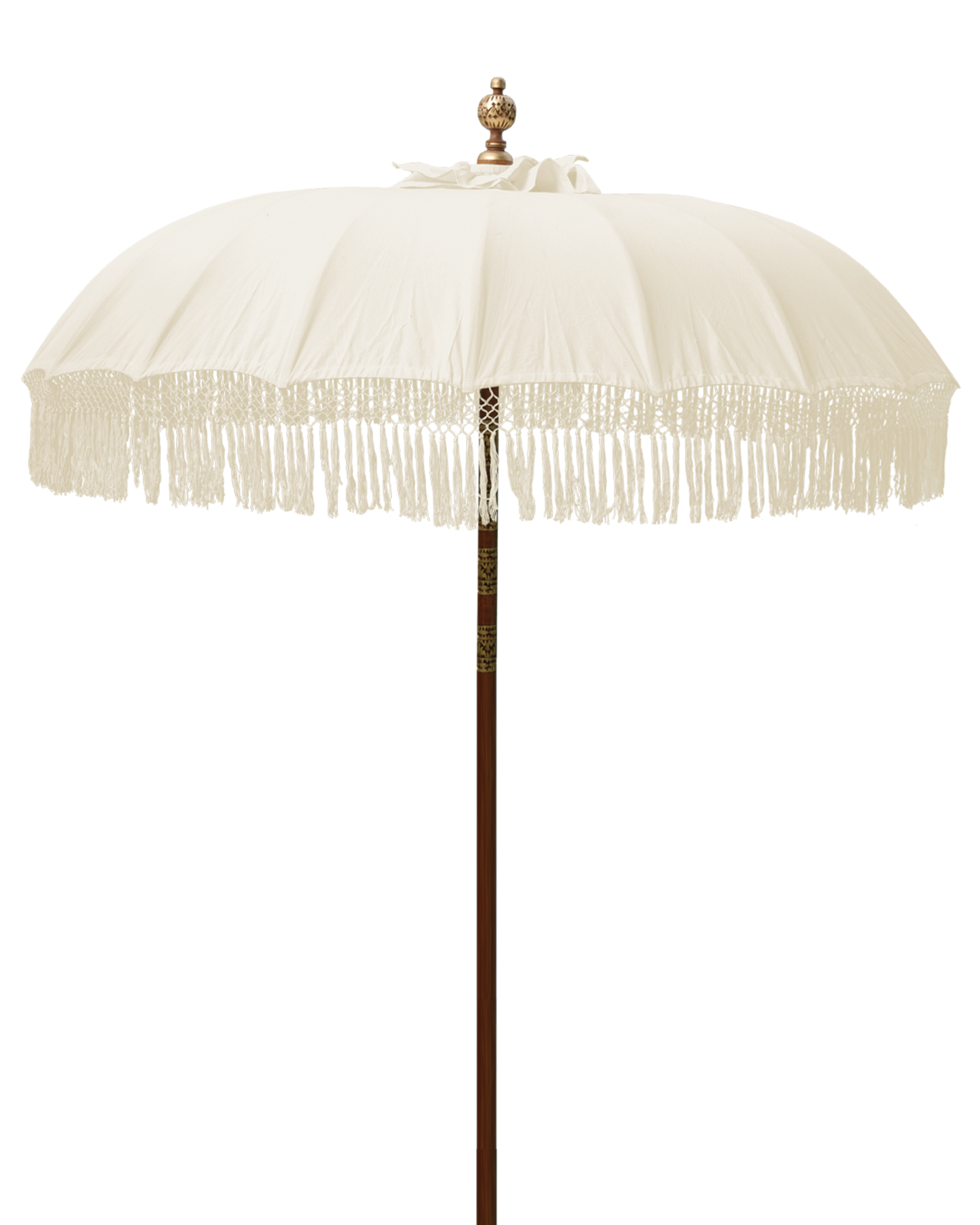 Balinese Umbrella Patio | Natural Fringed