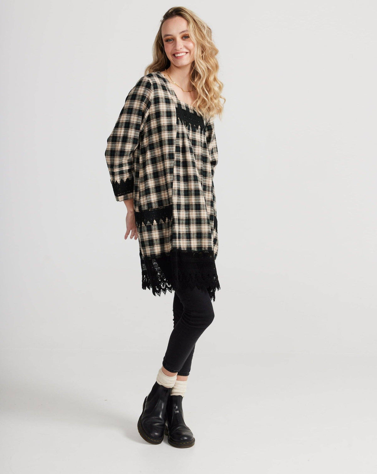 Isla Plaid dress. Black. SALE