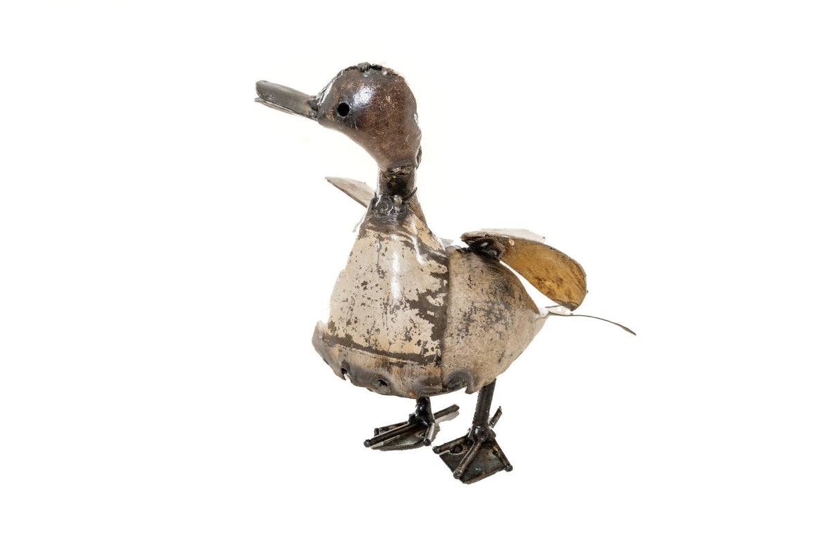 METAL WHITE HAPPY DUCK SMALL
