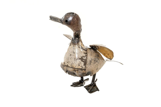 METAL WHITE HAPPY DUCK SMALL