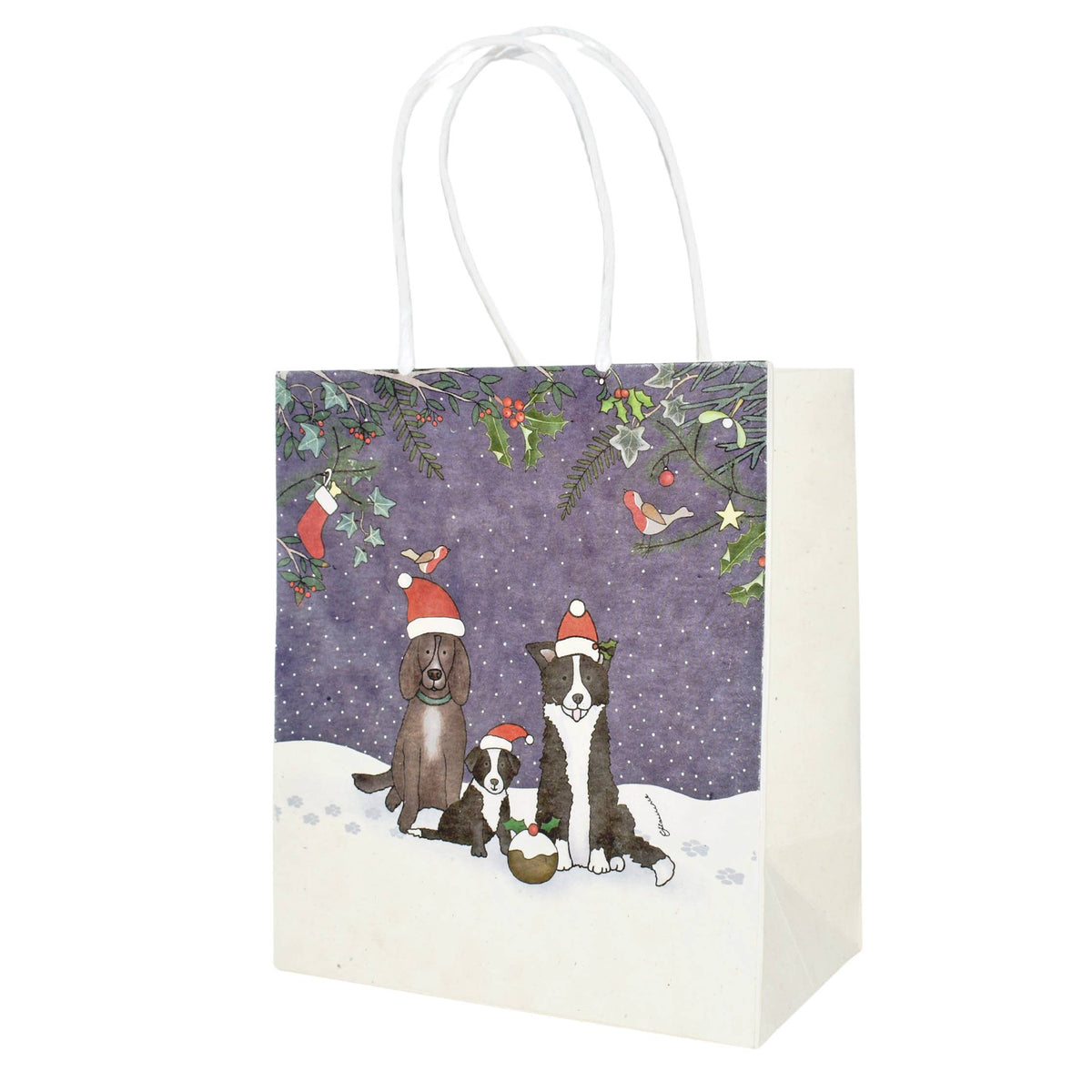 Emma Lawrence Recycled Paper Christmas Dogs Gift Bags