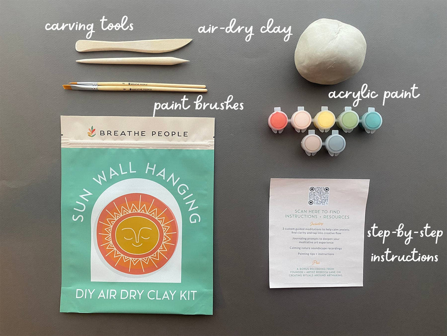 DIY Air Dry Clay Kit- Make Your Own Sun Wall Hanging