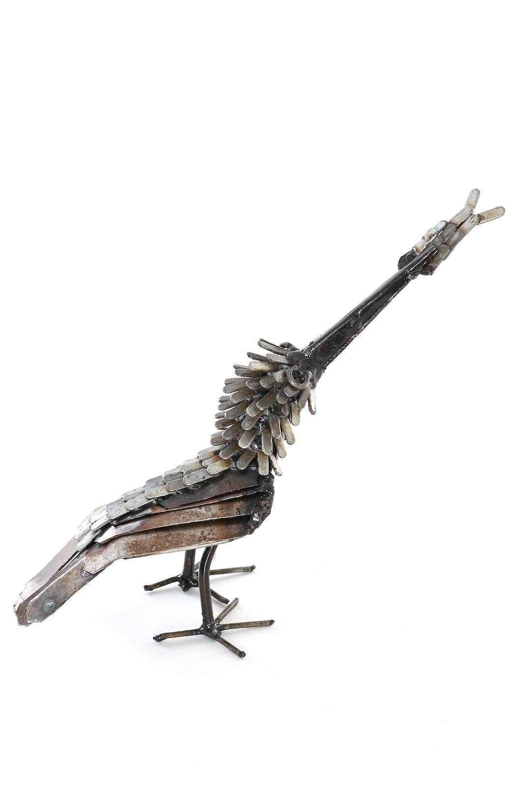 Kingfisher with Fish Recycled Metal Sculpture