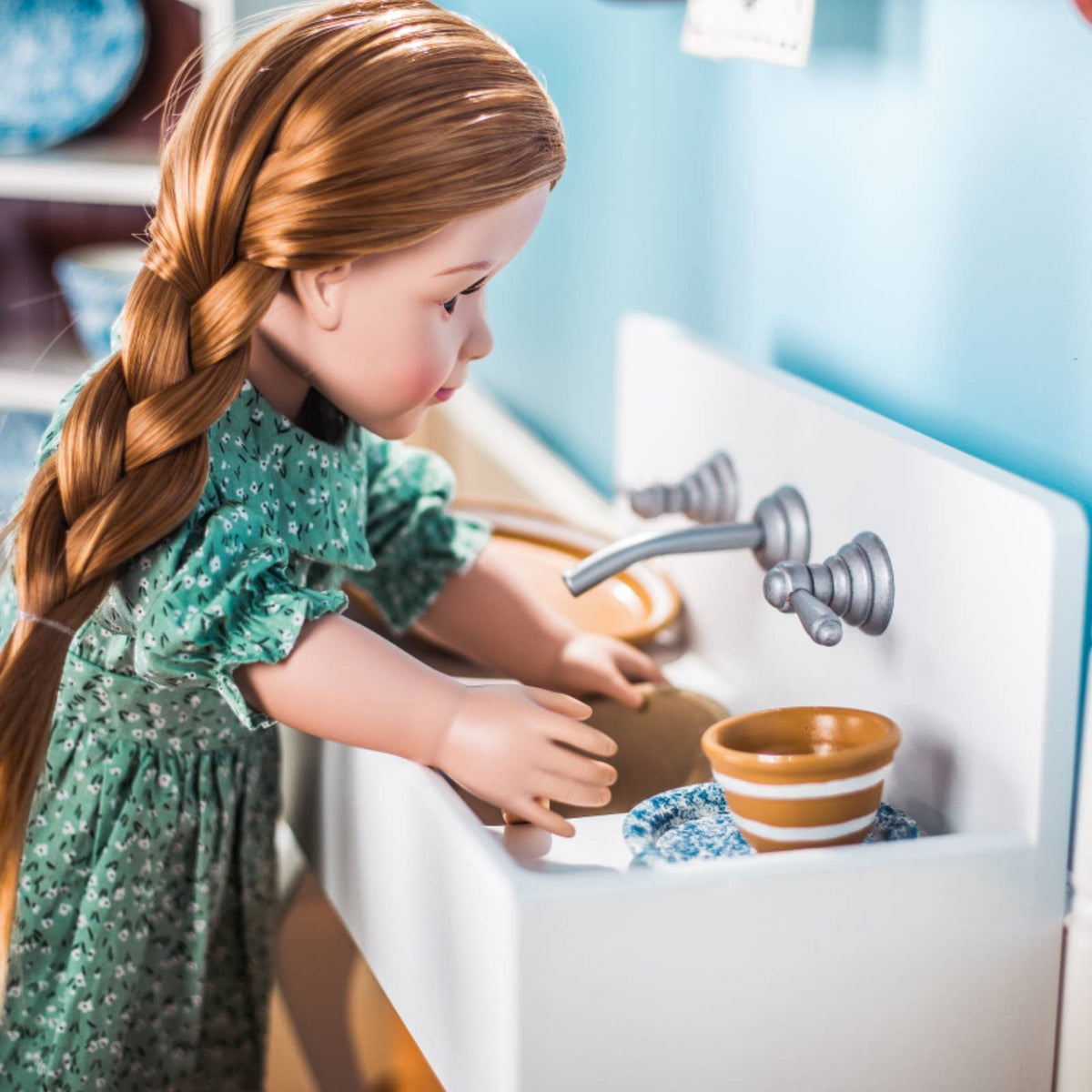 18 In Doll Furniture, Farm Kitchen Sink Fits American Girl