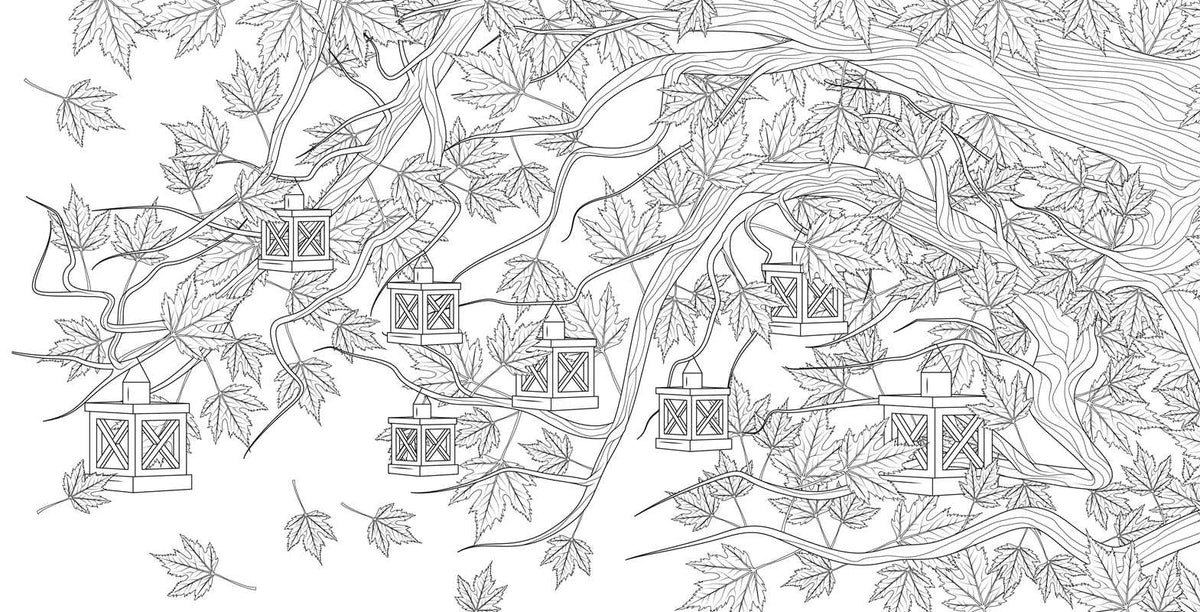 Splendor of Trees Coloring Book by
