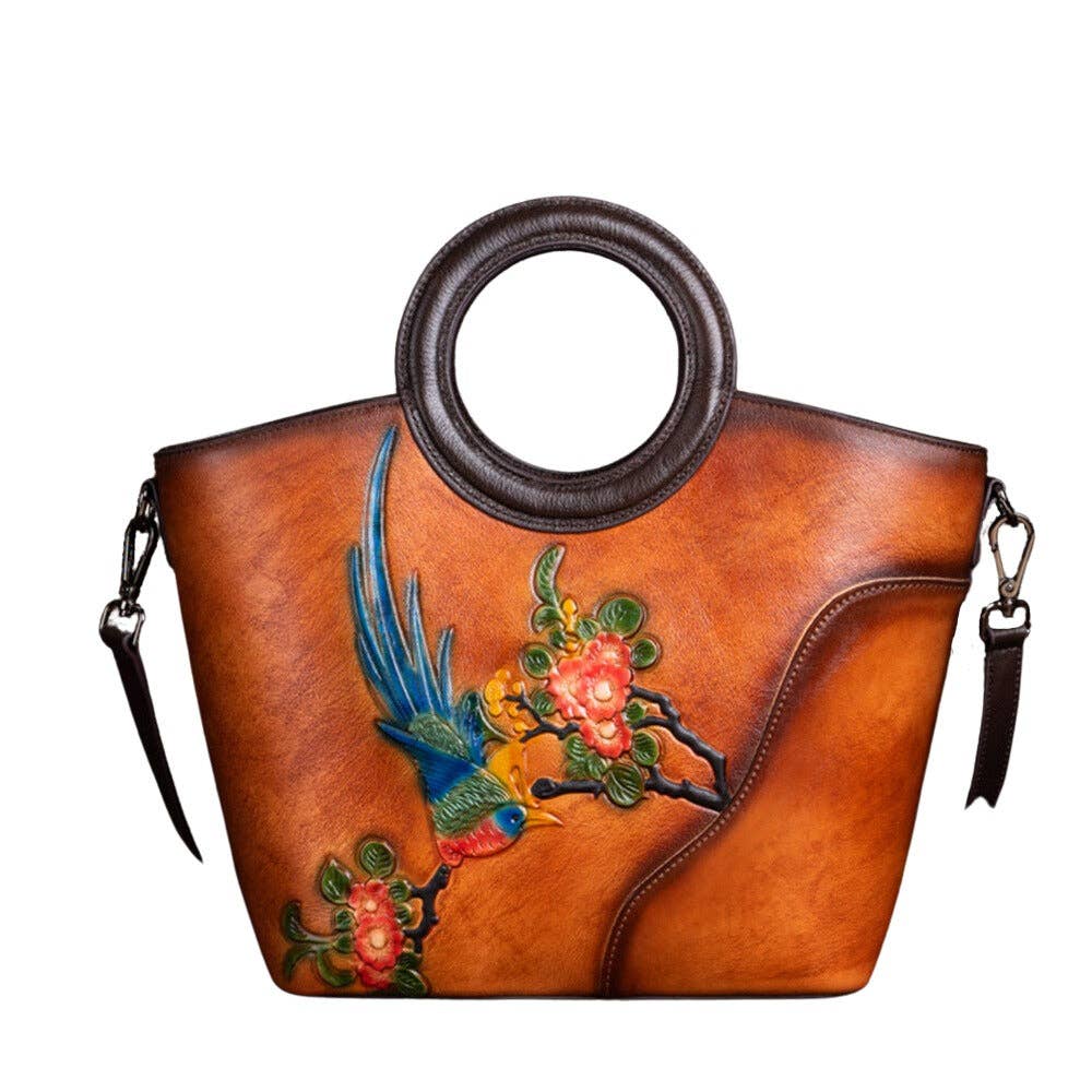 Retro Bird and Floral Tote Bag