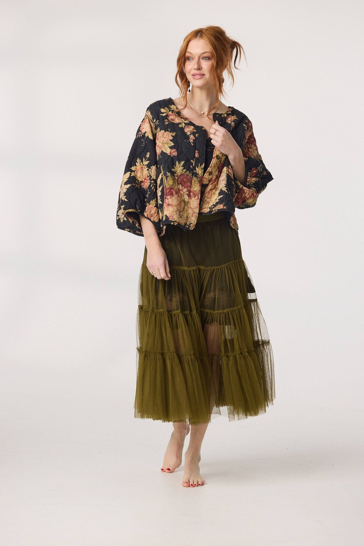 Ariette Tulle Tutu skirt. Moss