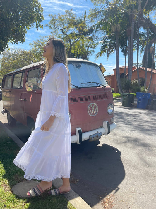 Mika Maxi Dress / Cotton Dress, Bohemian Dress, White Dress