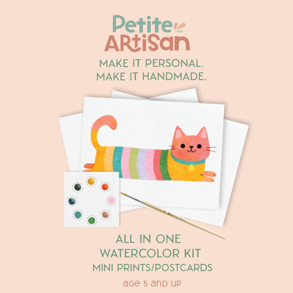 Cute Kitties Watercolor Postcard Kit — Paint, Keep, or Send to Someone You Love