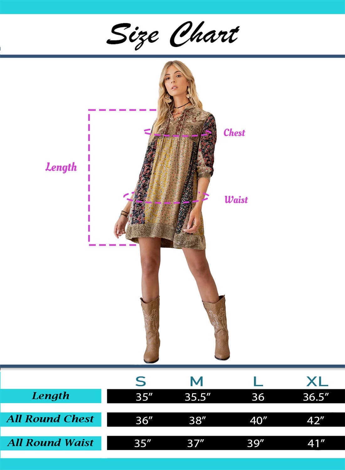 Chic Bohemian Stone-Washed Dress SIZE: XS TO 3X