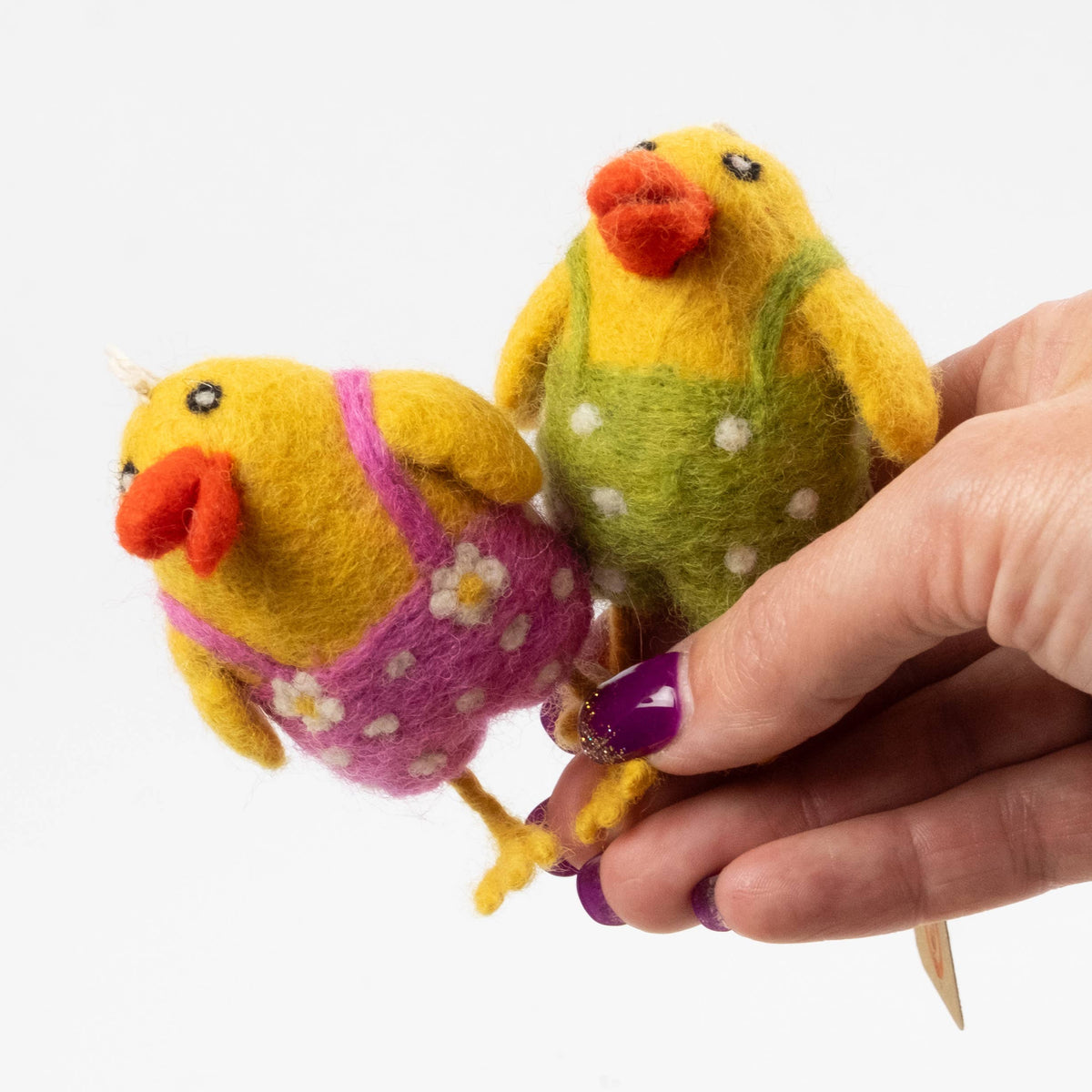Ornament - Easter Decor - Chicks in Overalls