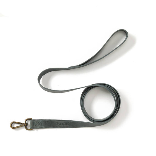 Mist Gray Leather Pet Leash