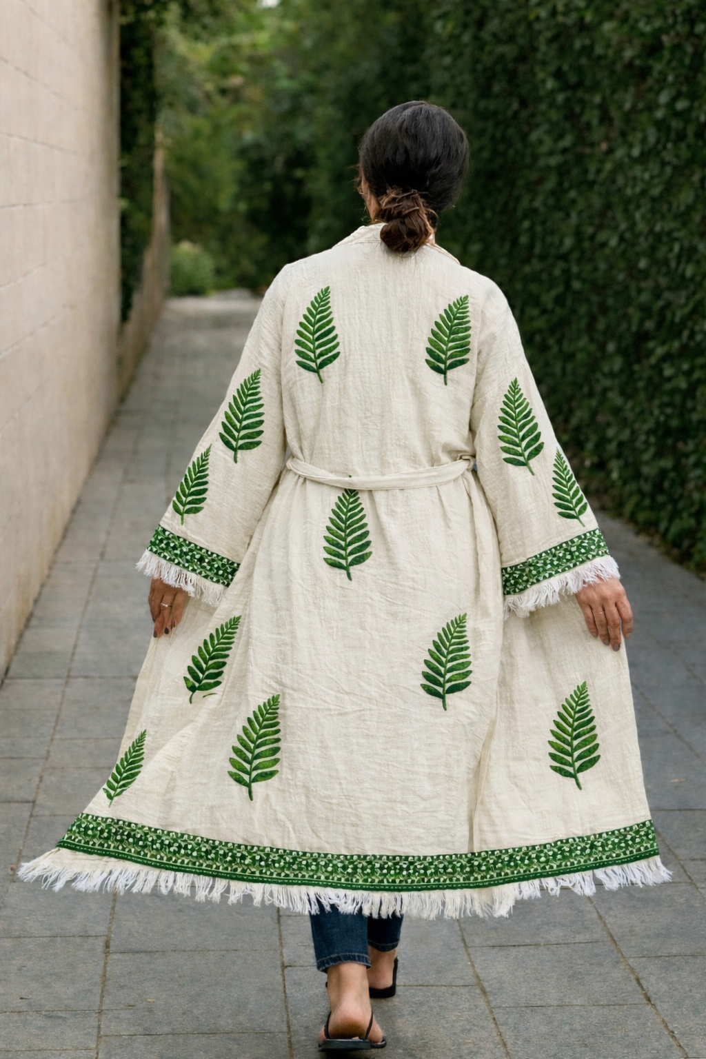 Leaves Kimono Robe, Lounge Wear, Beach Wear