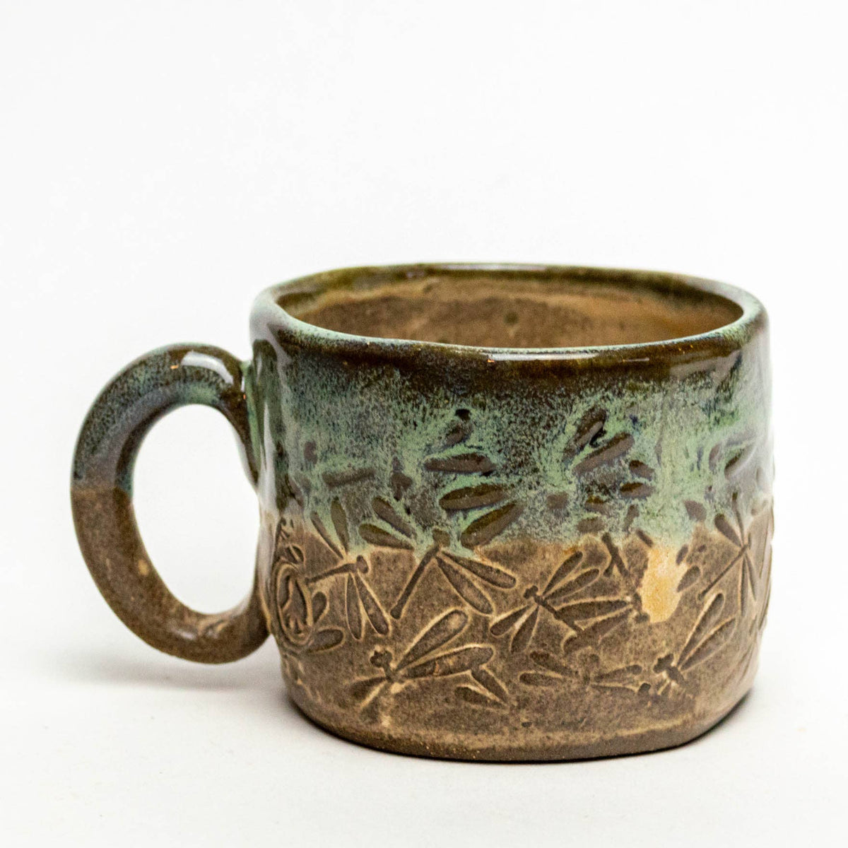 Green Dragonfly  Handmade Mug