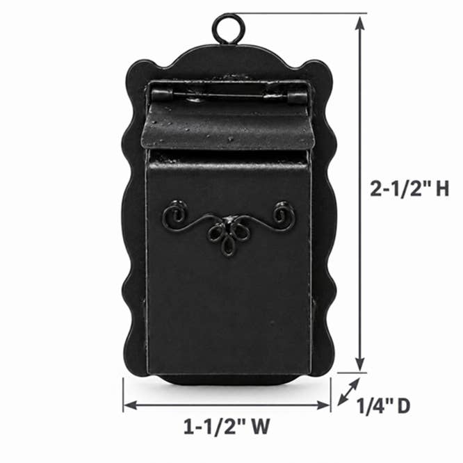 2-1/2" Miniature Black Wall Mount Metal Mailbox