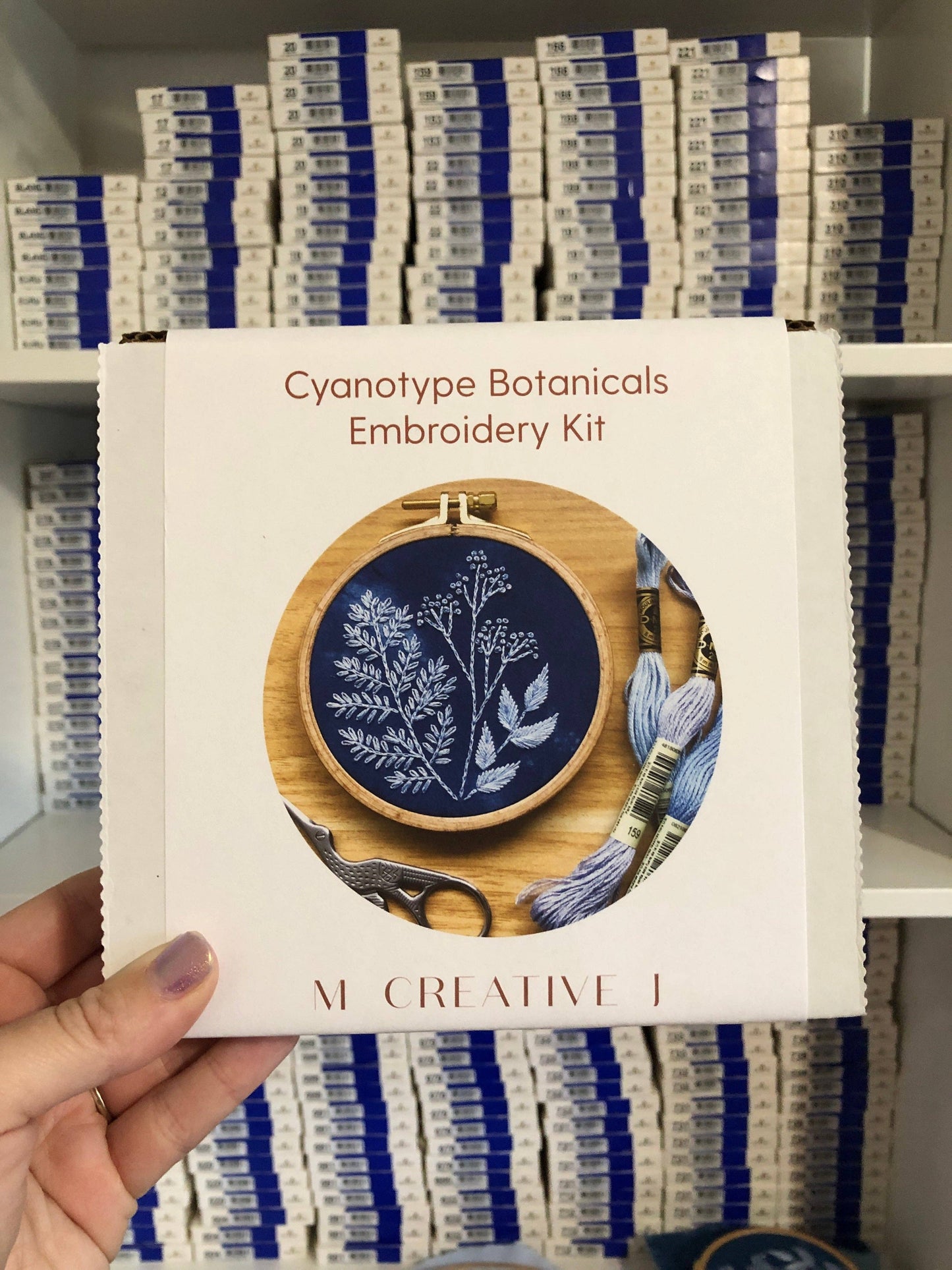 Cyanotype Botanicals - Botanical Embroidery Kit for Beginners