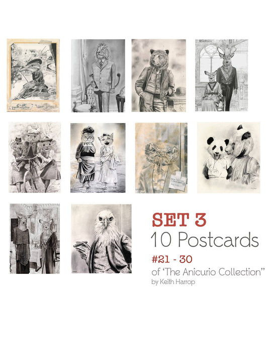 10 assorted postcards. Set #3 Victorian vintage animal art