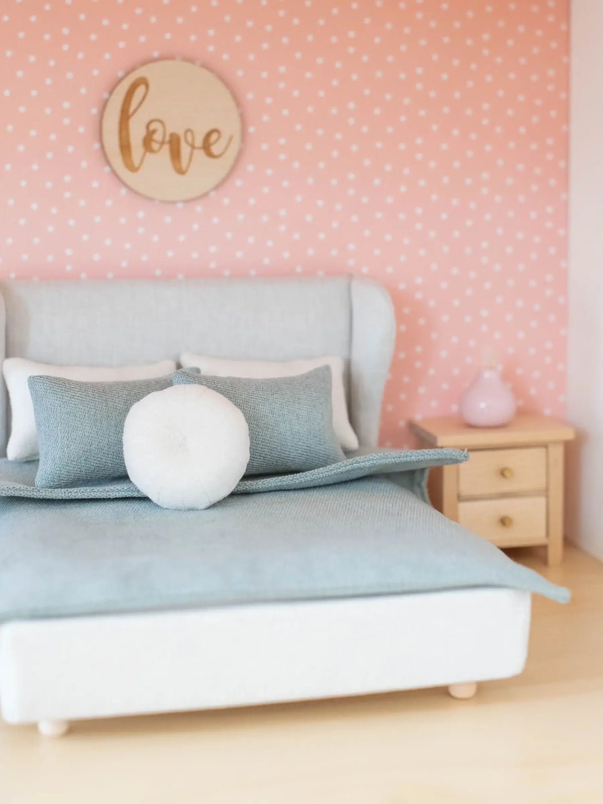 Dollhouse Upholstered Double Bed | Off-White