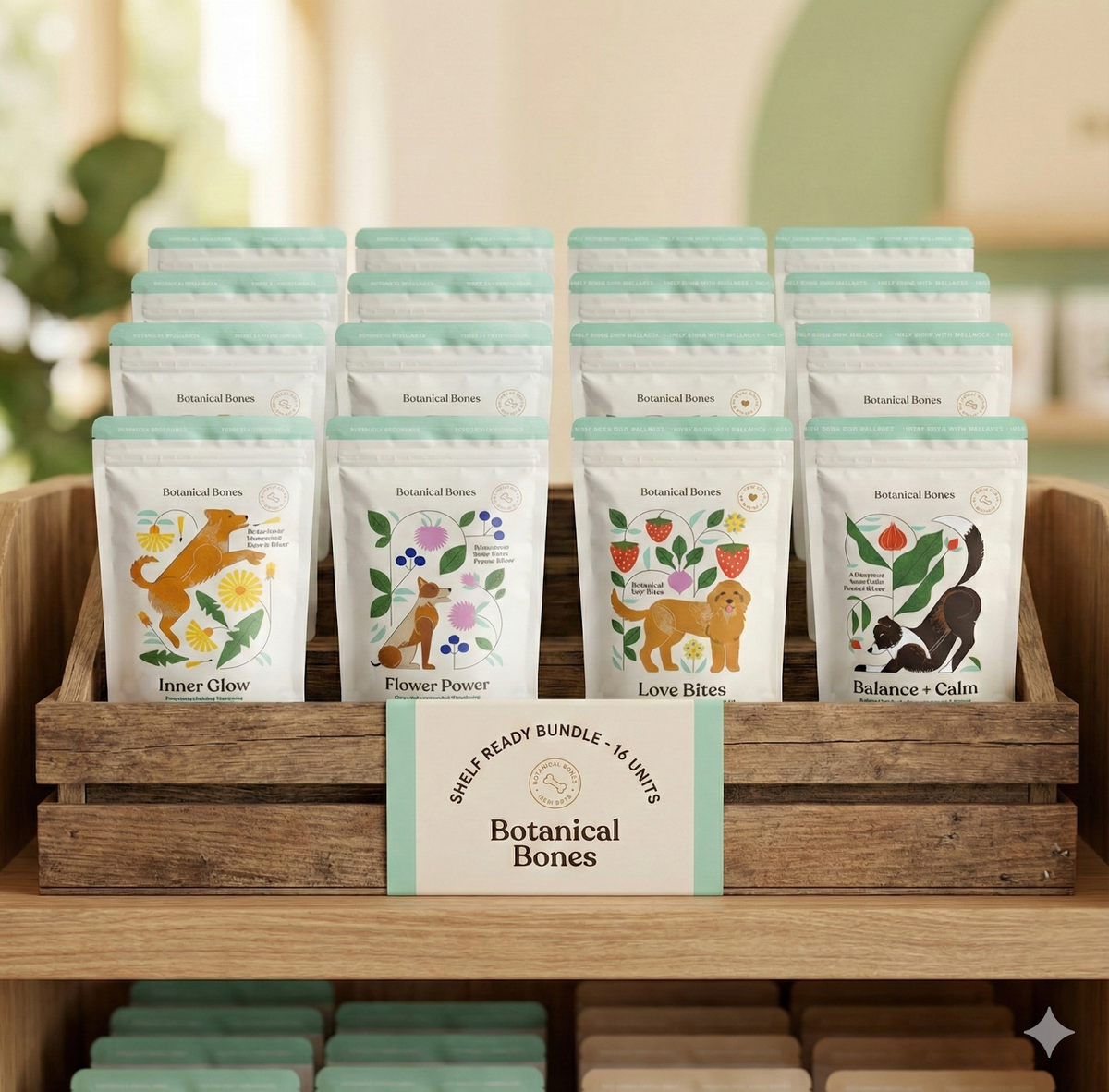 Botanical Bones: Retail Ready Bundle. Functional Dog Treats.