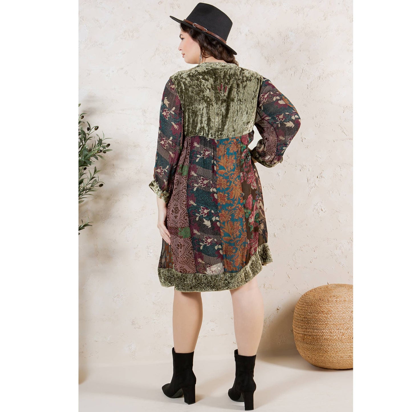 Chic Bohemian Stone-Washed Dress SIZE: XS TO 3X