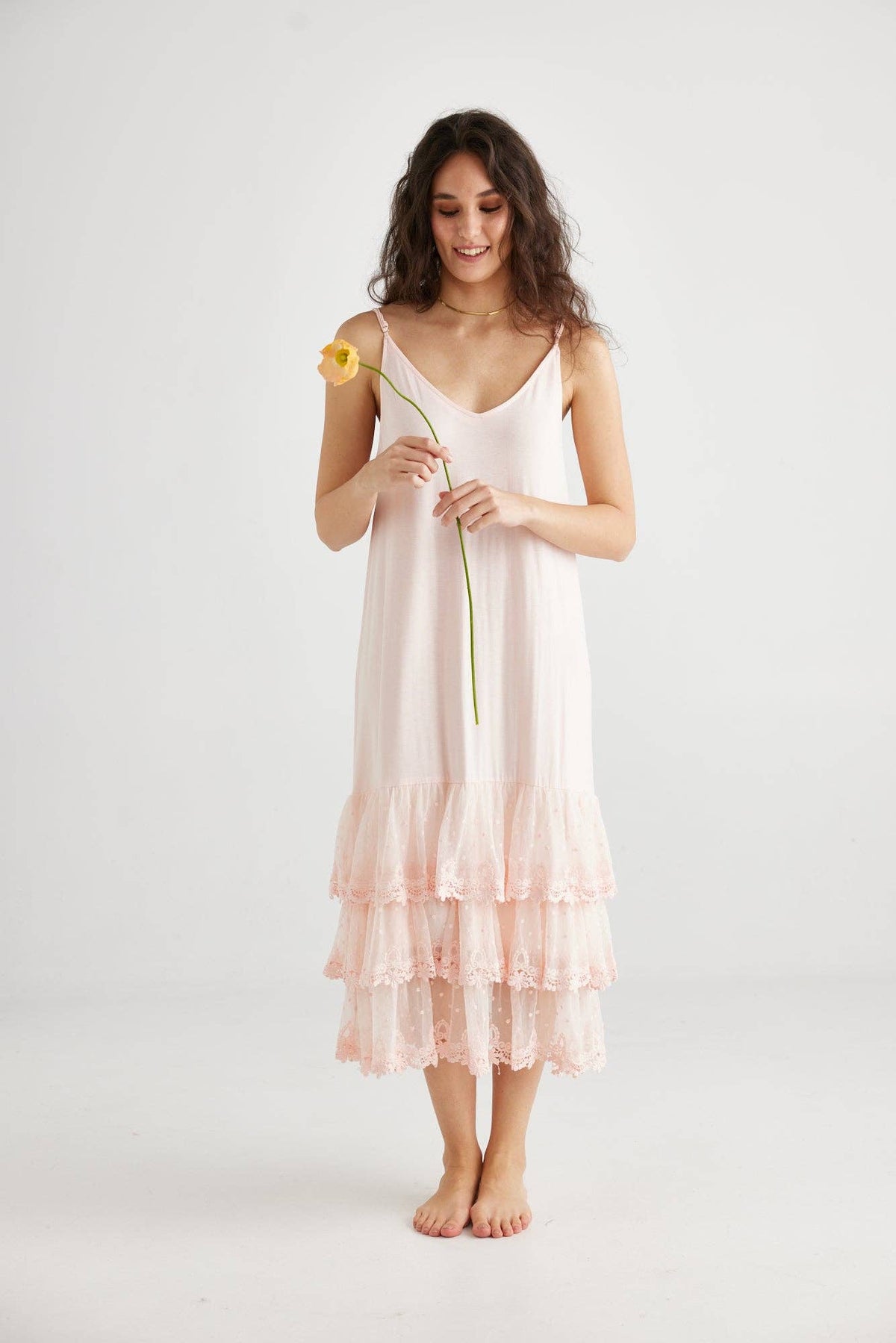 Evangeline Slip Dress. Ballerina Pink