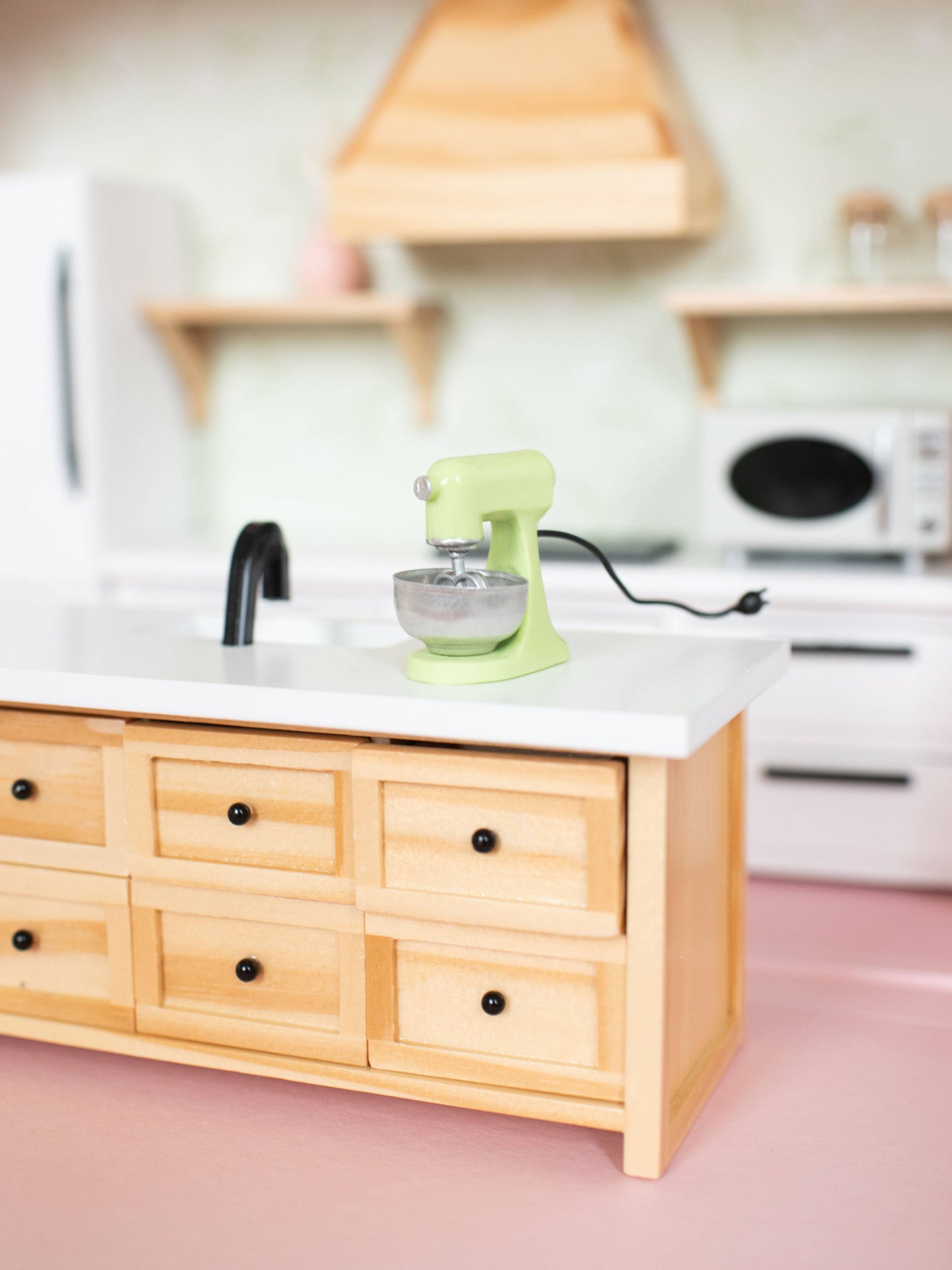 Dollhouse Kitchen Stand Mixer | Pink Yellow Blue Green