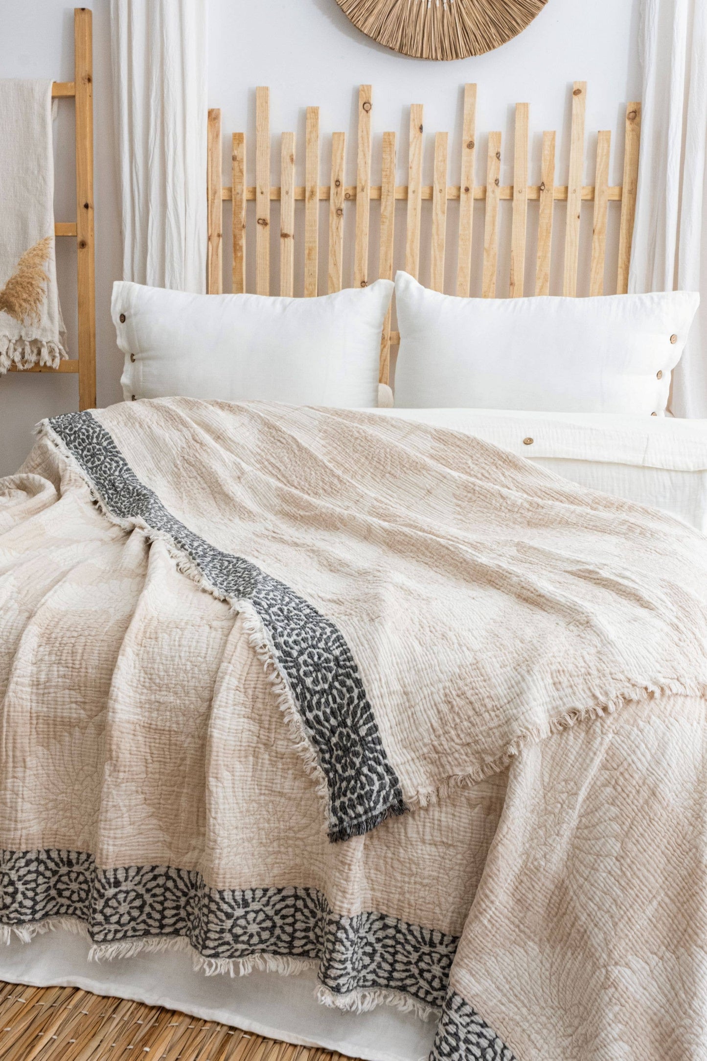 Crane Muslin Blanket King Size Beige