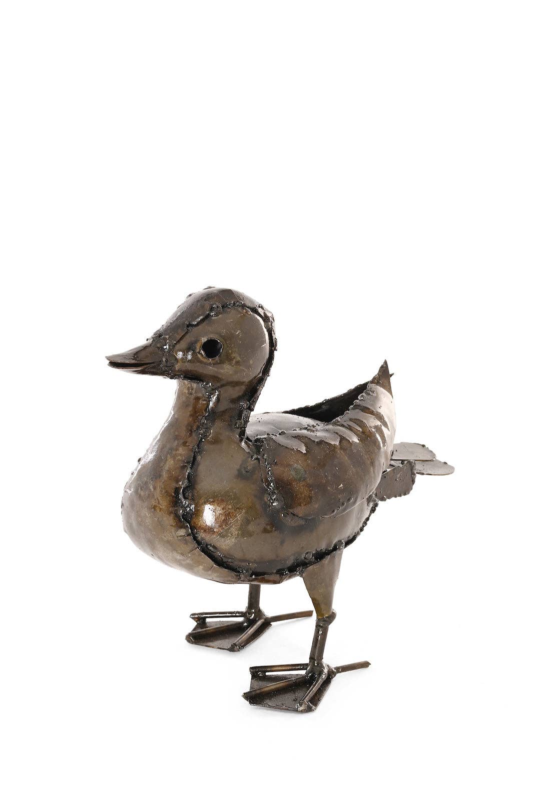 Recycled Metal Standing Baby Gosling
