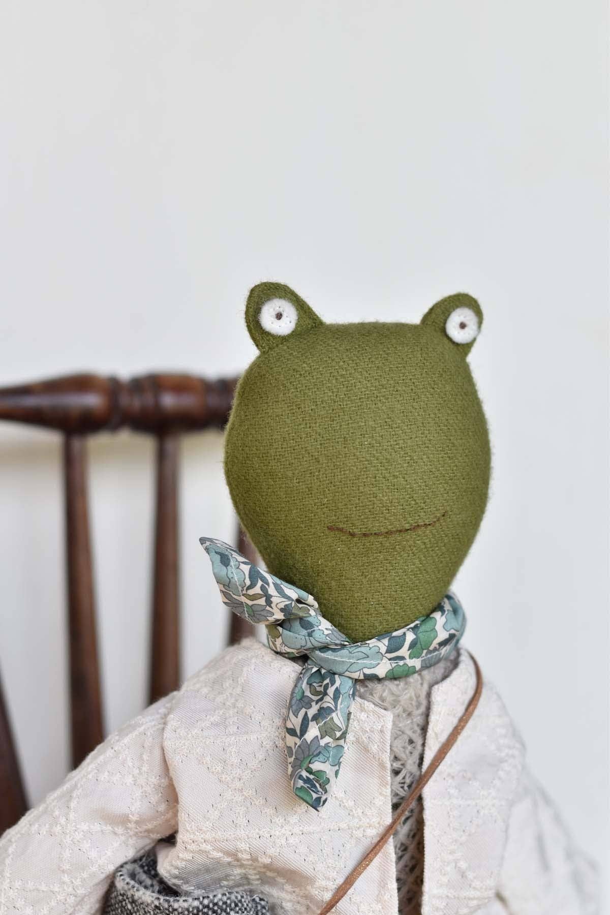 Fern the Frog doll- Oat Sweater with Morning Skirt and Orchard Coat **Limited Edition**