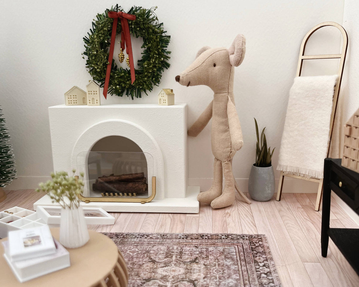 Modern Miniature Dollhouse Fireplace