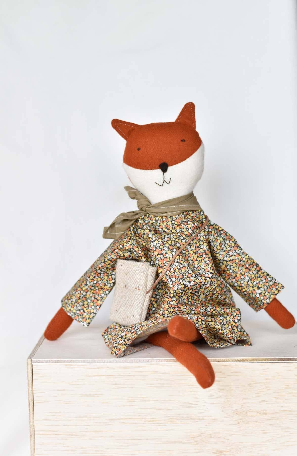 Florette the Fox doll - Vintage Floral Day Dress