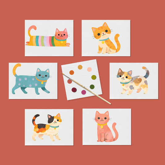 Cute Kitties Watercolor Postcard Kit — Paint, Keep, or Send to Someone You Love