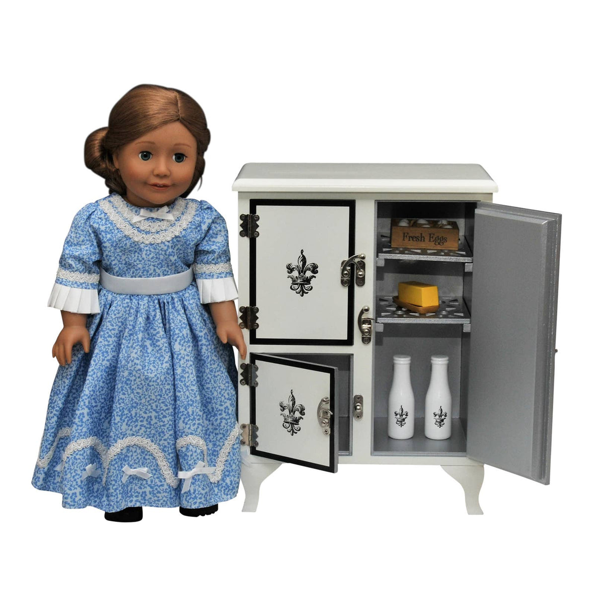 18 In Doll Furniture, Farm Kitchen Icebox Fits American Girl