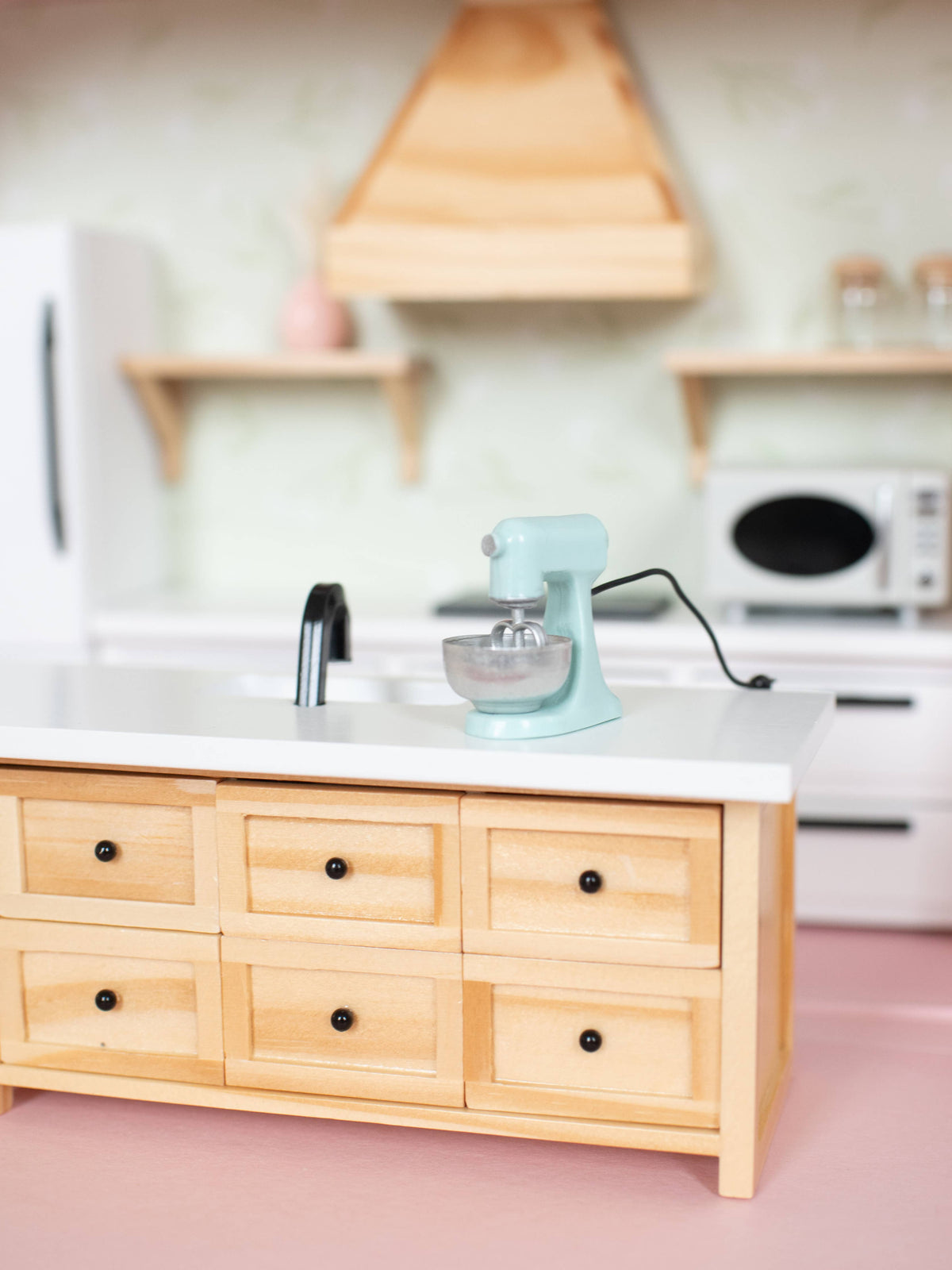 Dollhouse Kitchen Stand Mixer | Pink Yellow Blue Green