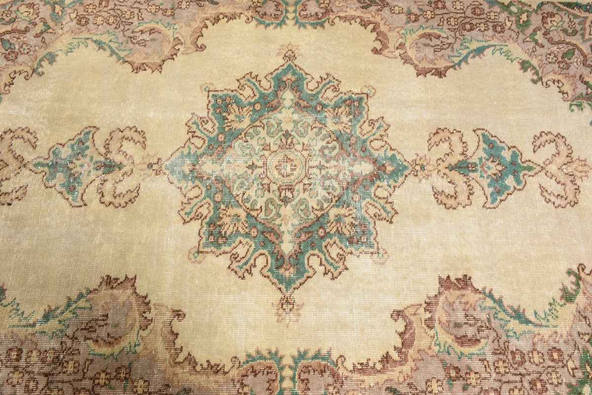 Rug, Beige & Brown Patchwork Classic 4x7.3 Ft Woven Rug