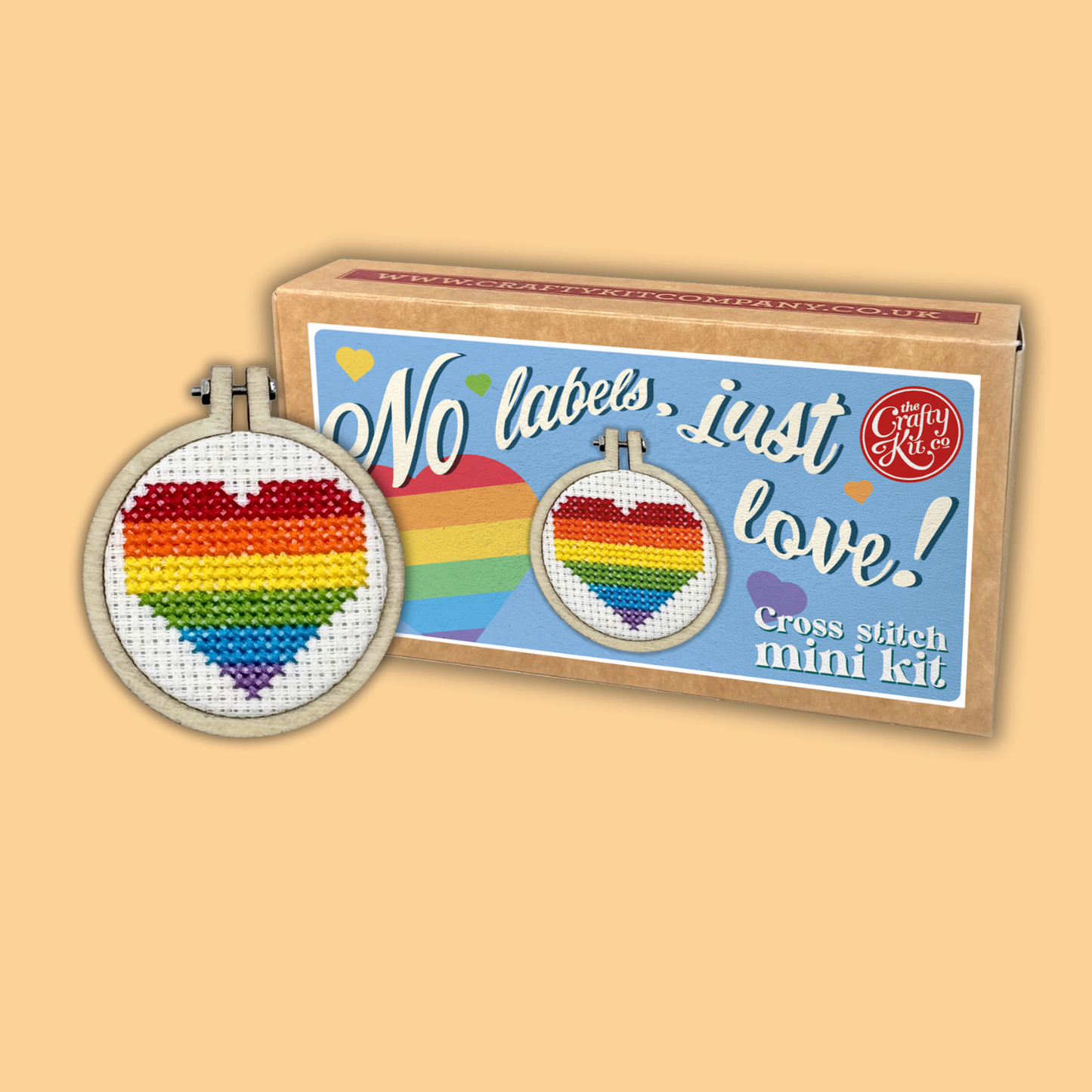 No Labels, Just Love Mini Matchbox Cross Stitch Kit