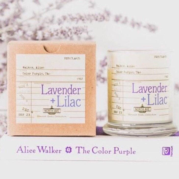 Banned Book Candle / The Color Purple / Bookstore Sidelines