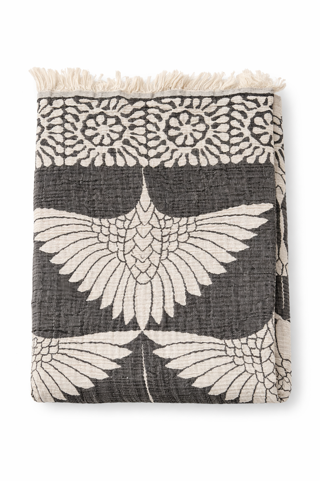 Crane Muslin Throw Blanket – Reversible Turkish Cotton