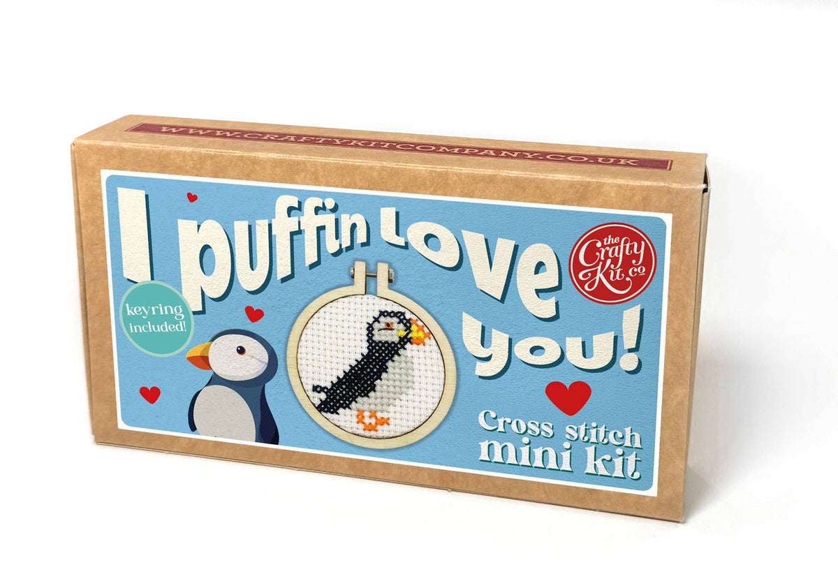 I Puffin Love You! Mini Matchbox Cross Stitch Kit