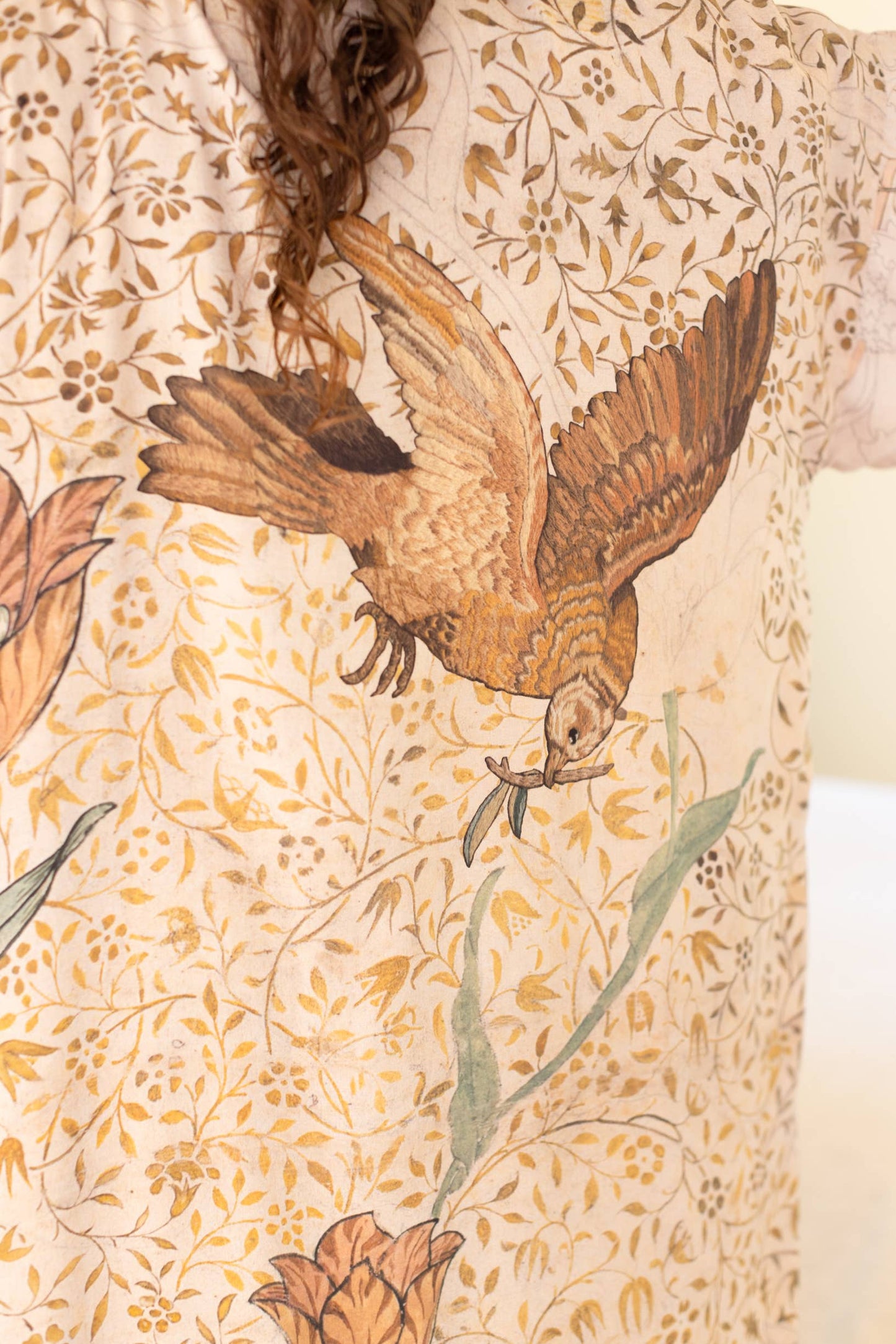 Folklore Opera Duster Kimono Robe w/ Bird of Peace